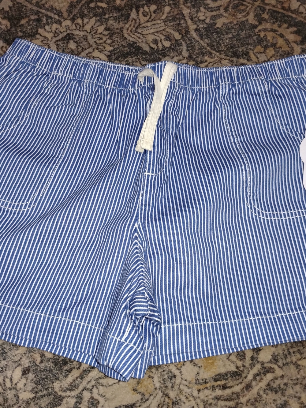 wonder nation Blue and White Stripe Drawstring Shorts